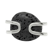 Anillo adaptable con lava volcánica